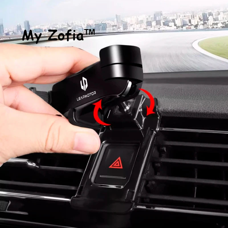 Adjustable Car Phone Mount Holder For Leapmotor T03 2023 2024 2025 Gravity Navigation Bracket Rotatable Support Accessories Vue