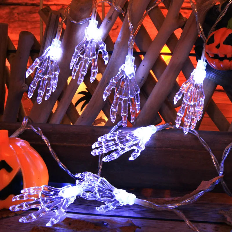 Halloween Ghost Hand String Lights Indoor LED Horror Decoration Room Lights Outdoor Battery USB Powered Lights L001 Vue