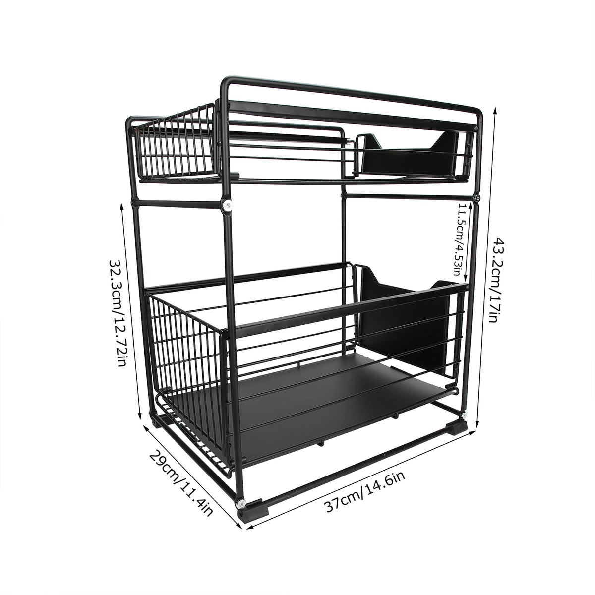 2-Layer Household Pull-Out Kitchen Storage Rack Kitchen Cosmetic Organizer Home Supplies Vue