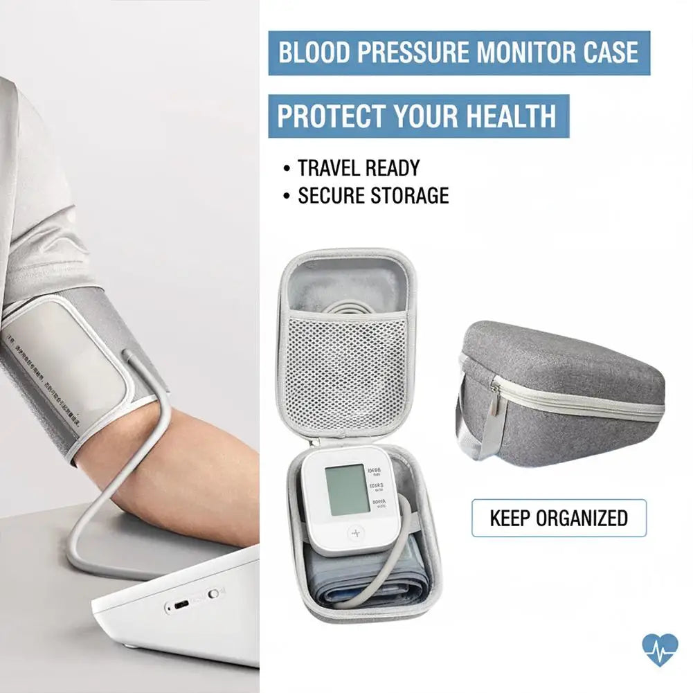 Portable Blood Pressure Monitor Storage Bag Waterproof Tonometer Carrying Case Travel Organizer Box Large Capacity Zipper Pouch Vue
