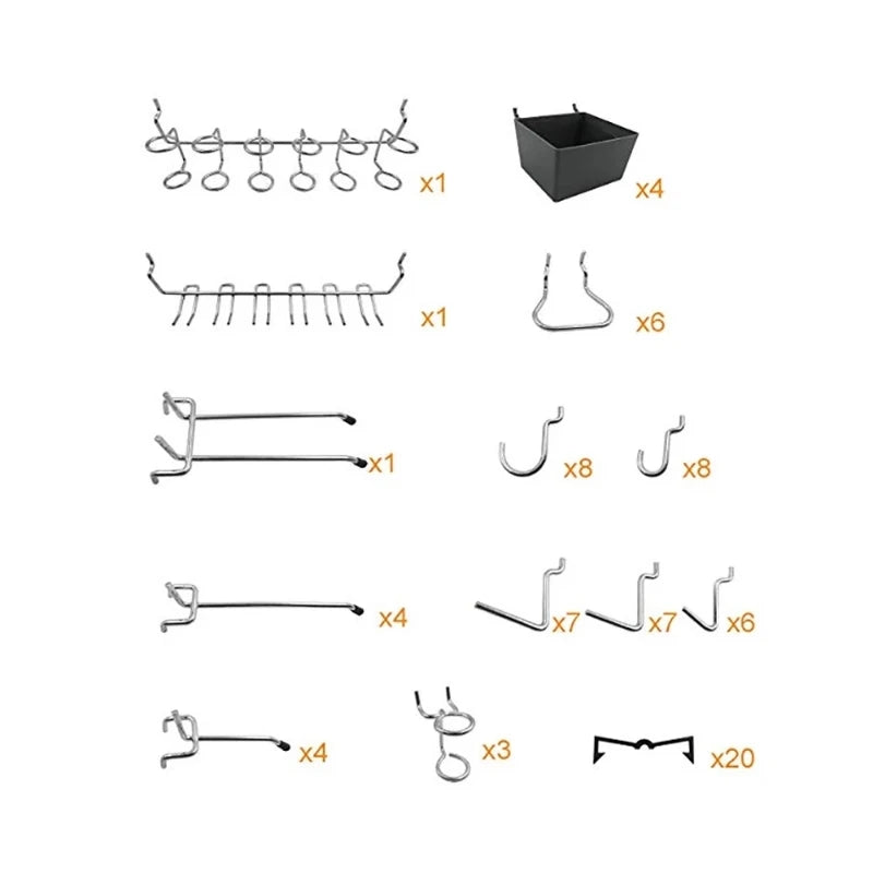 80-Piece Pegboard Hook Set – Garage & Workshop Organizer Pegboard Hook Set Vue