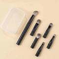 11/6Pcs Mini Travel Makeup Brushes Set with Box Double Ended Soft Hair Short Rod Replaceable Brush Detachable Face Cosmetic Tool Vue Black-6pcs