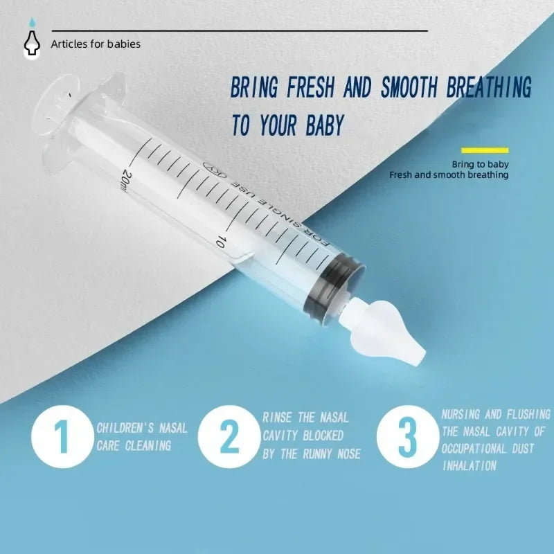 vvocci 2PcsBaby Nose Clean box 20ML Needle Tube Infant Baby Care Nasal Aspirator Cleaner Rhinitis Nasal Washer Baby Nose Cleaner Vue