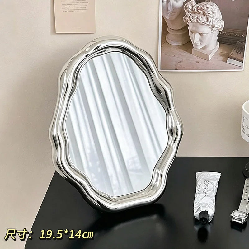 Cloud Shaped Makeup Mirror Portable Desktop HD Vanity Mirror For Women Teens Students Bedroom Dressing Table Dorm Birthday Gift Vue A3