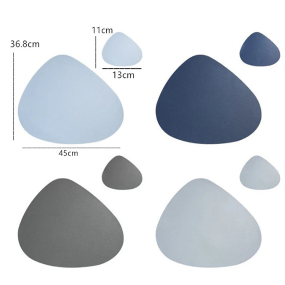 Placemat Table Mat PU Leather Waterproof Heat Insulation Non-Slip Placemat Soft Washable Bowl Coaster Vue