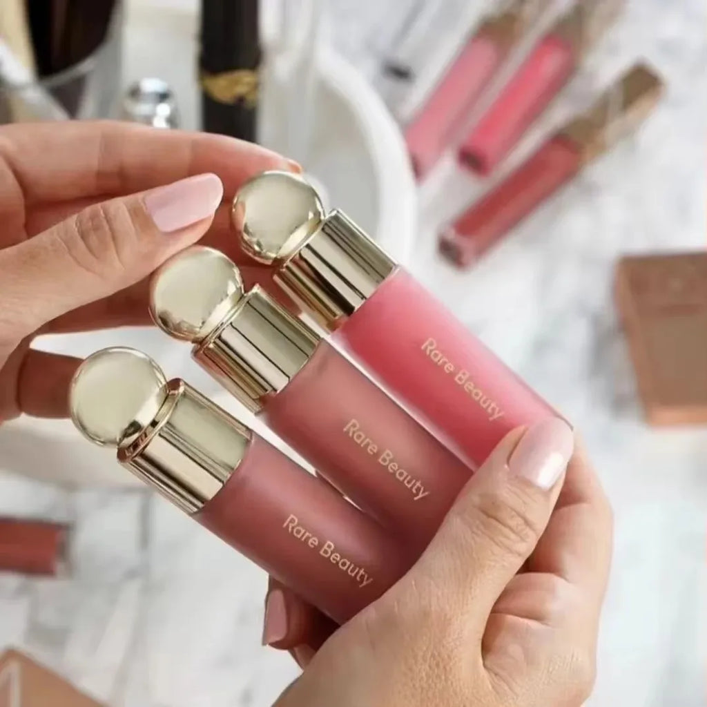 Rare Beauty Liquid Blush Highlighter Contour High Glossy Finish Luminizer Makeup Gel Face Body Brighten Glitter Natural Contour Vue