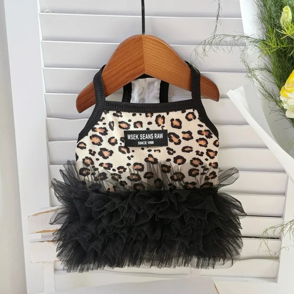 Breathable Puppy Cat Slip Dress Soft Summer Pet Princess Leopard Vue