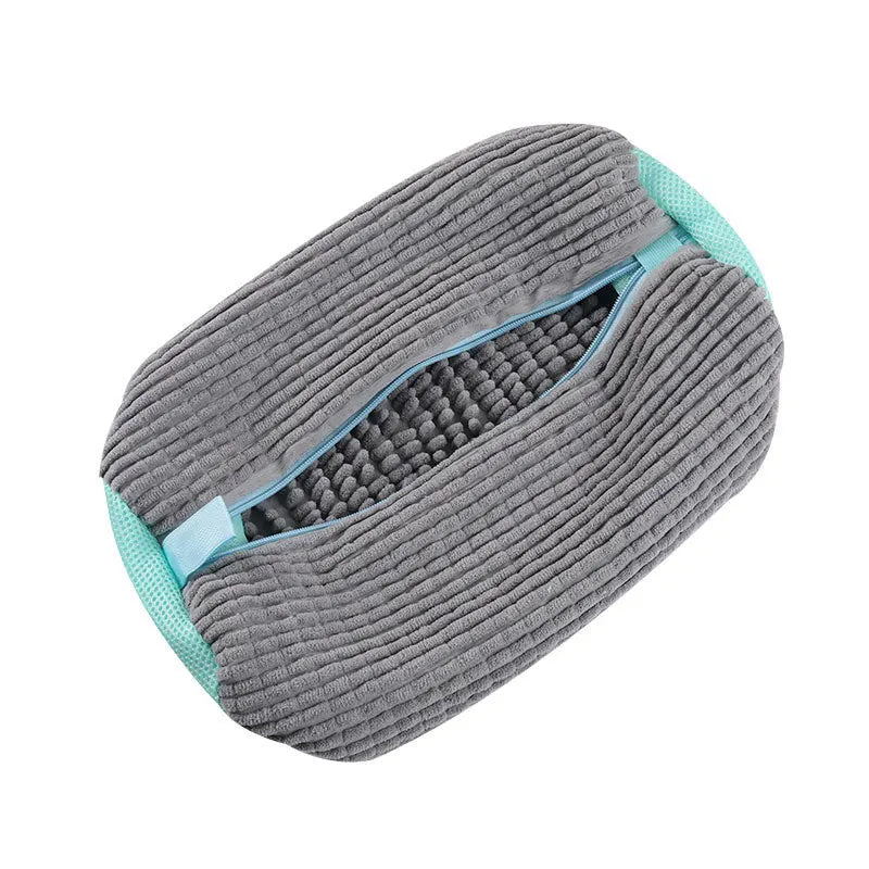 1PCS Shoe Wash Shoes Bag Padded Net Laundry Protector Fluffy fibers Polyester Washing Shoes Machine Laundry Bag Drying Bags Vue 1PCS-XHD-Gray