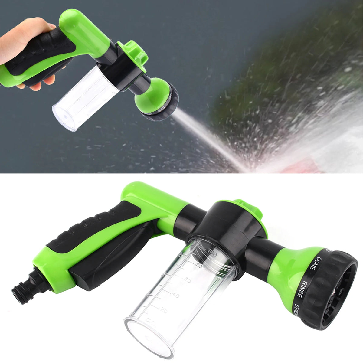 Car Foam Dispenser Car Sprayer Car Foam Hose Sprayer Dispenser 8 Watering Patterns Wash Cleaning Tool Garden Hose Nozzle Sprayer Vue