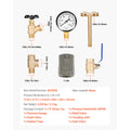 1" x 11" Pure Brass Well Pressure Tank Tee Kit – Full Install Set Pressure Tank Tee Kit Vue 30-50PSI United States