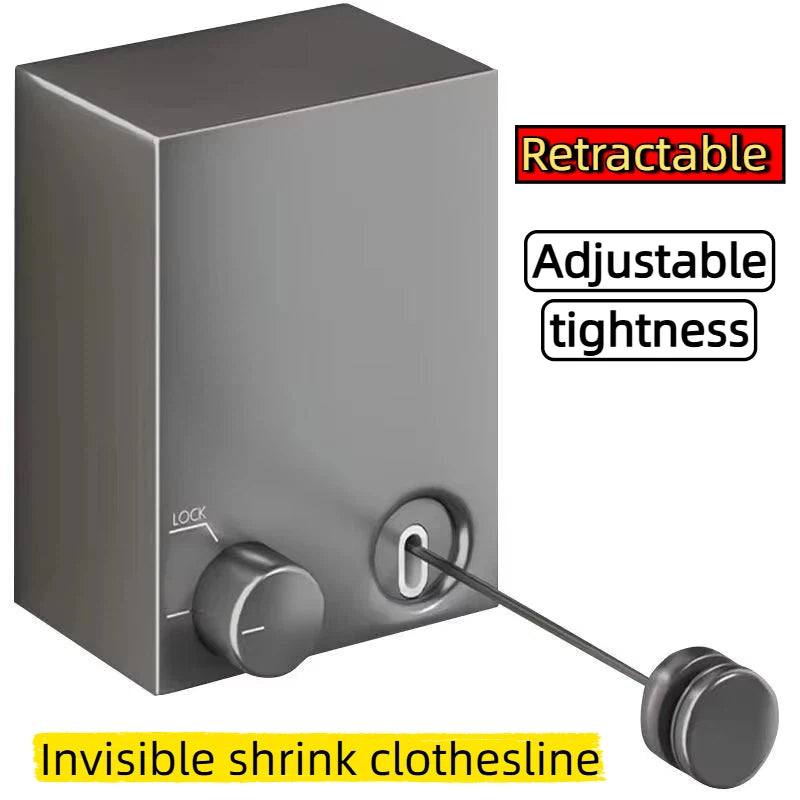 Retractable Clothesline Stainless Steel Wall Mount, 13.8 ft Retractable Clothesline Vue