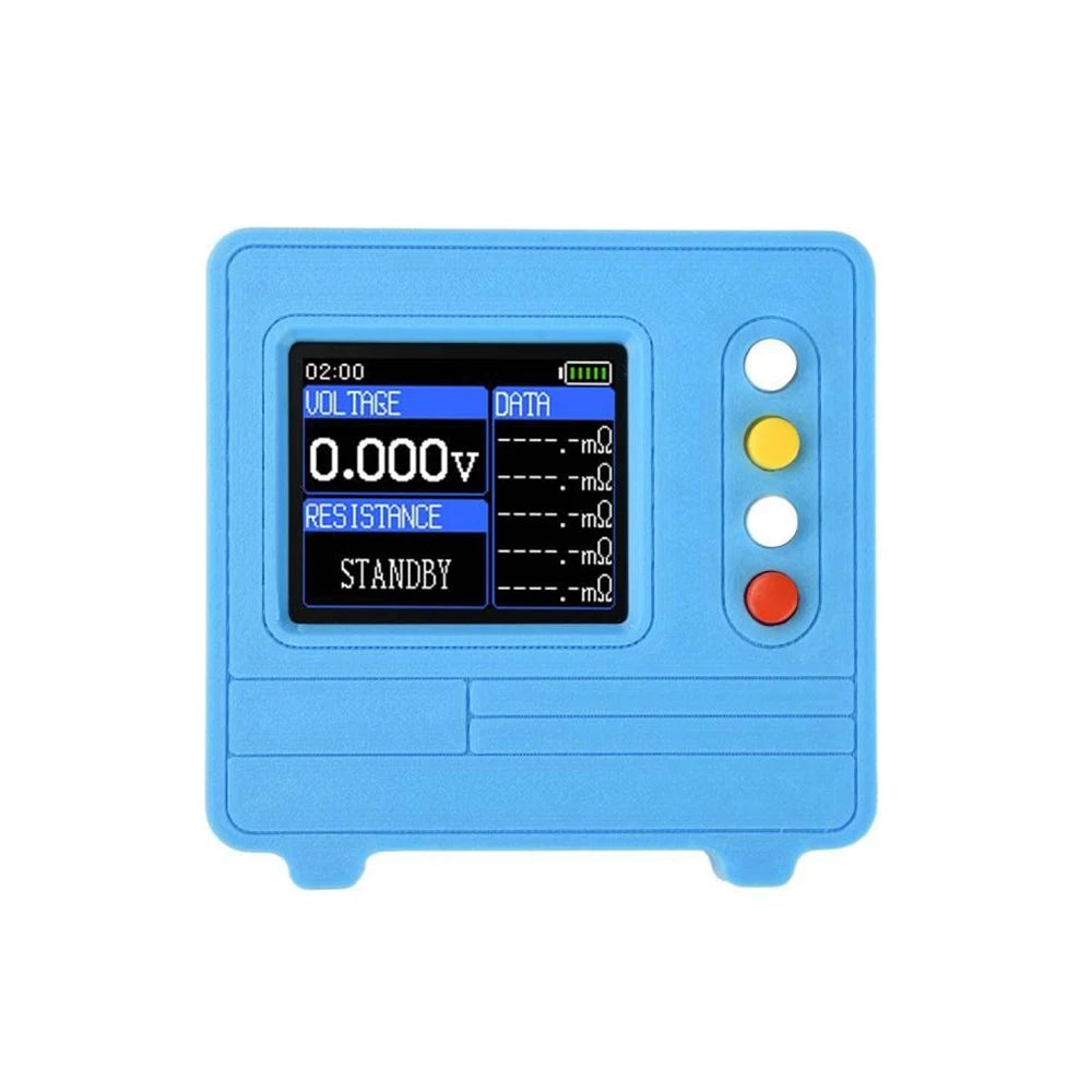 1.77 Inch Voltage Internal Resistance Tester AC 4-Wire Method Electronic Load Tester 0.001-60V 0.1m-6.999Ω 99 Groups Data Record Vue