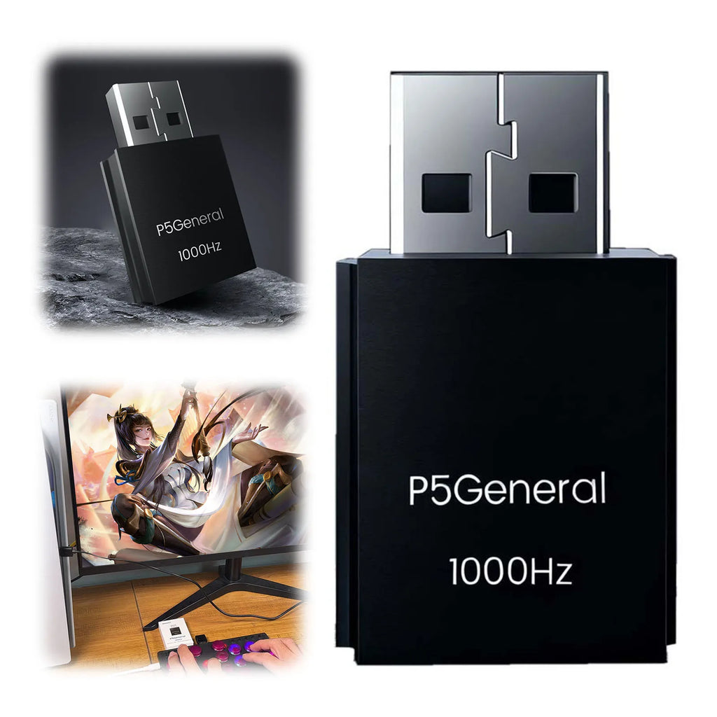 P5General Game Converter USB Adapter 1000Hz Ultra-Low Lag Plug-and-Play Controller Converter for Raspberry Pi Keyboard and More Vue