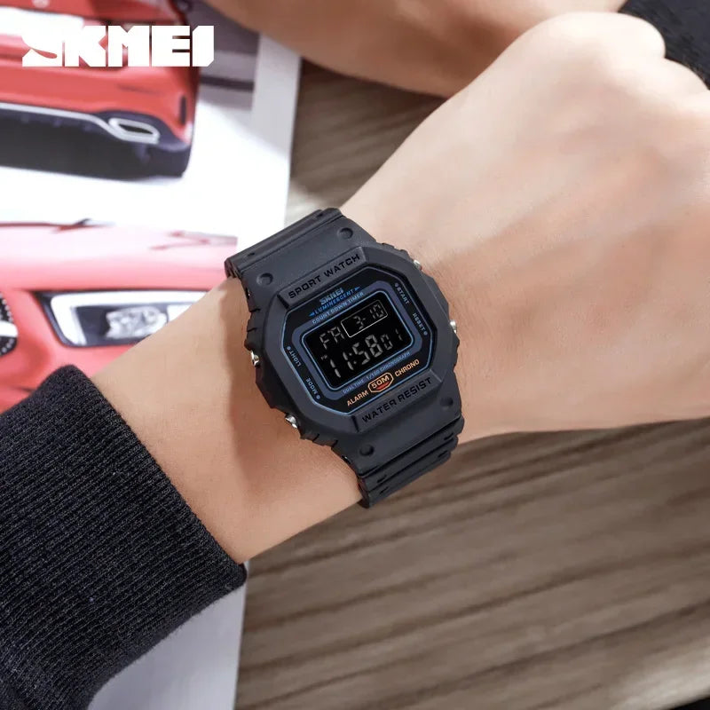 SKMEI 1628 Men's Digital Sports Watch – LED, Waterproof Digital Sports Watch Vue