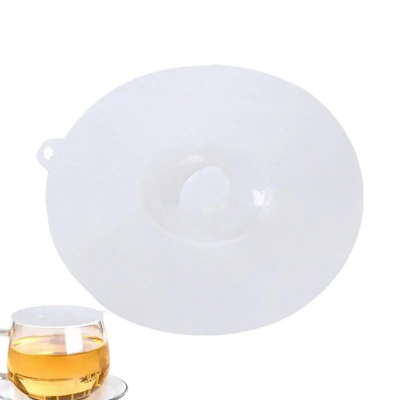Silicone White Cup Cover Bowl Lid Heat-resistant S M L Prevent Dust and Flies Universal Leakproof Reusable Safe Grade Vue