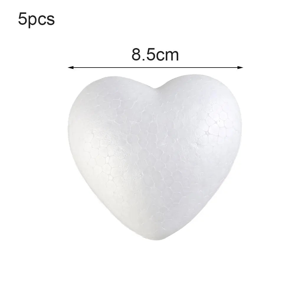 6 8 5 10 Heart Foam Mould White Craft Balls Styrofoam Modelling Vue 8.5cm-5pcs