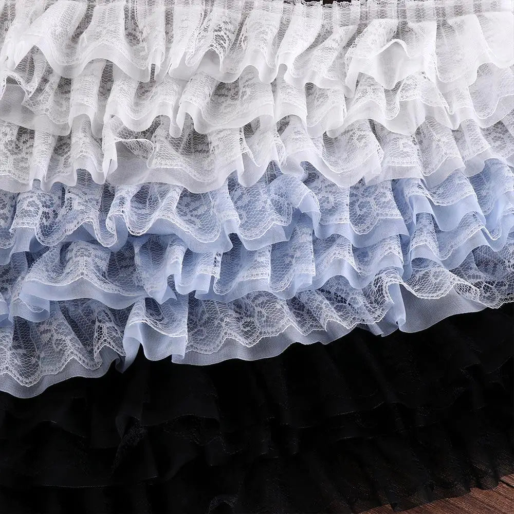 Luxurious Pleated Mesh Chiffon Fabric Exquisite Soft Chiffon Edge Lace Three Layers 3D Tulle Tulle Lace Fabric Trim Ribbon Cuffs Vue