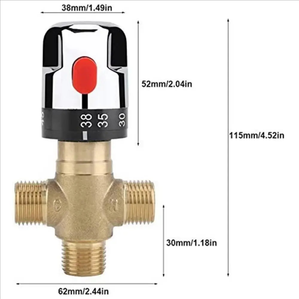 Solid Brass Thermostatic Mixing Valve 3Way Hot and Cold Control Temperature Control Valve General-purpose Pressure Balance Vue
