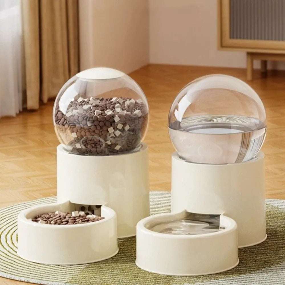 Large Capacity Automatic Pet Feeder Plastic Leakproof Dog Water Dispenser Detachable Visual Window Pet Food Bowl For Cats Dogs Vue