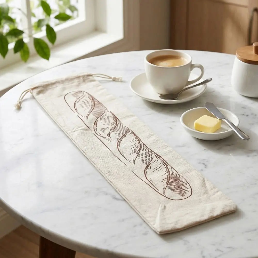 2PCS Large Linen Bread Bag Eco Friendly Reusable Drawstring Bread Bag Fresh Keeping Washable Bread Storage Bags Homemade Bread Vue