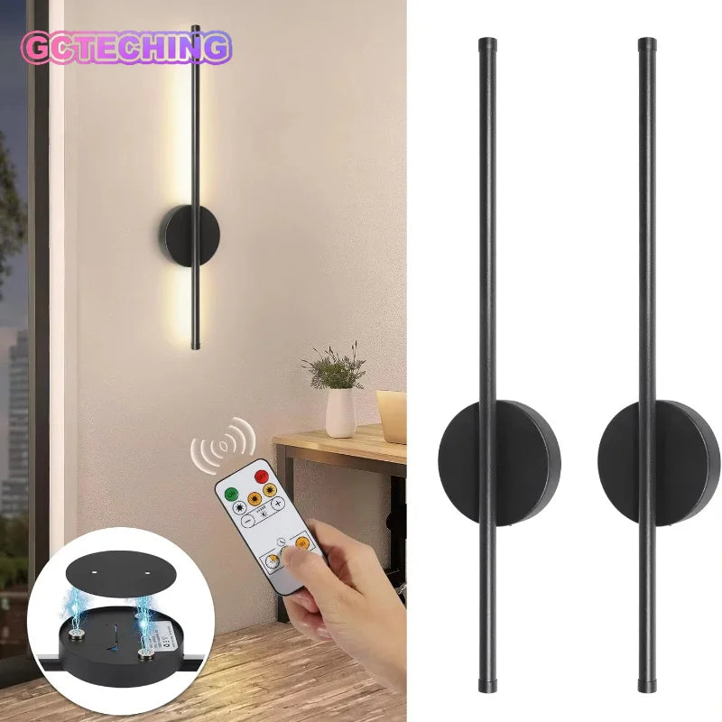 Battery Operated Wall Sconce Wireless LED Light 5v with Remote Control USB Rechargeable Wall Lights for Bedroom Living Room Vue