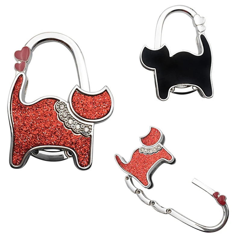 Portable Folding Handbag Hook Holder Purse Hanger Table Edge Hanging Hooks For Handbag Decoration Women Bag Organizer Vue