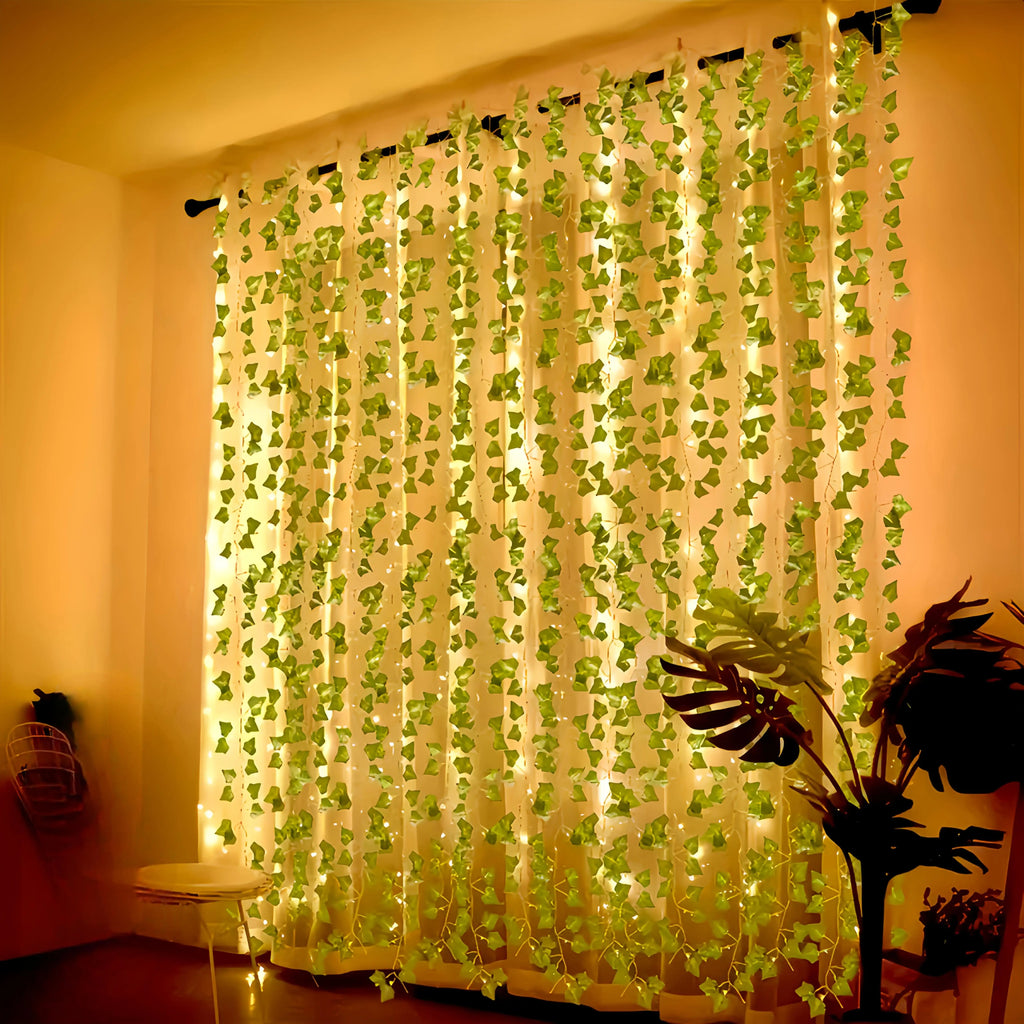 Artificial Ivy Vine LED String Lights, Green Hanging Ivy Leaf Fairy Lights for Indoor Outdoor Home Garden Party Decoration Vue