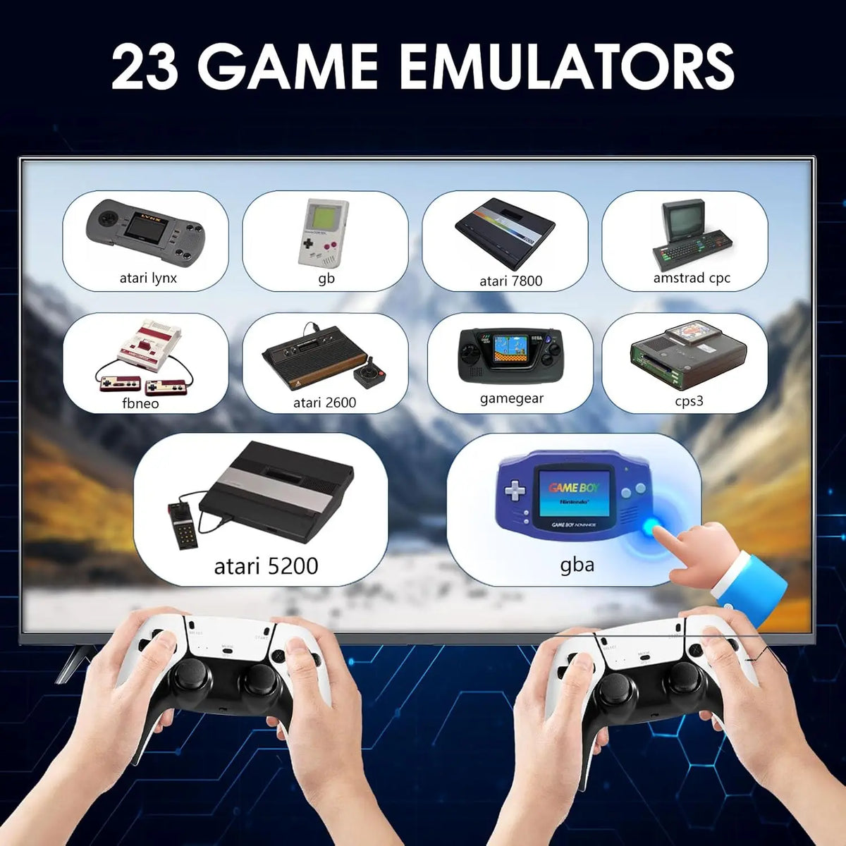 2026 New Retro Gaming Console with 23 Emulators & 20,000+ Built-in Games 4K HDMI 2.4G with Dual Wireless Controllers Vue