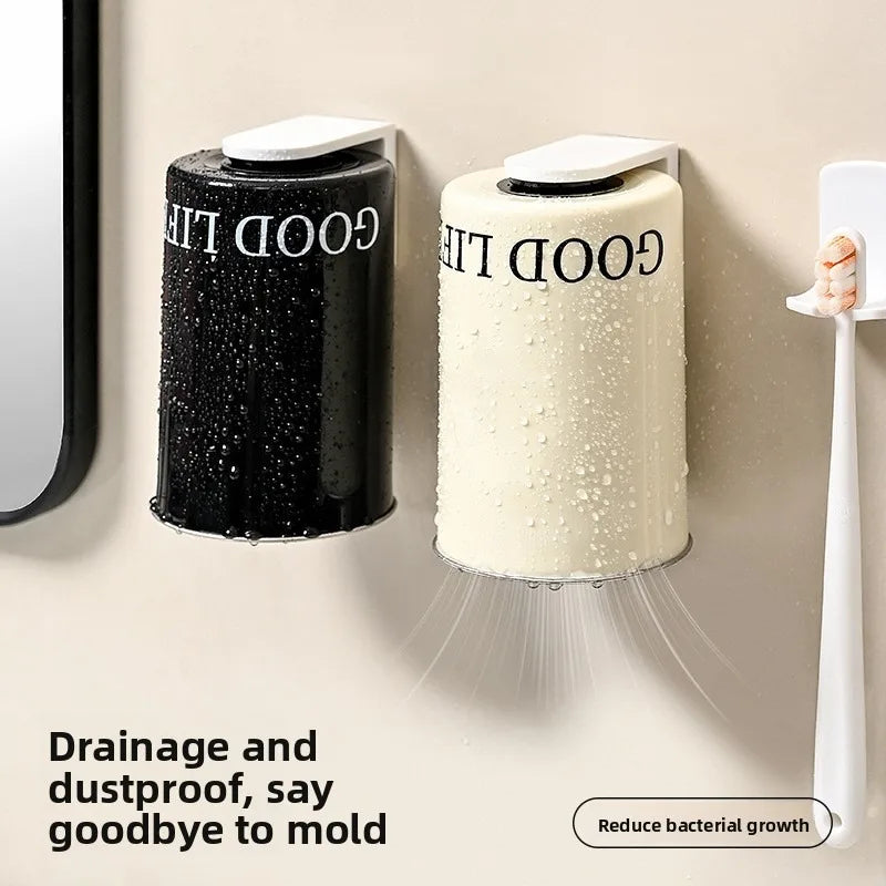 Magnetic mouthwash cup, 304 stainless steel brush cup, simple couple toothbrush cup, wall mounted non perforated dental jar, ant Vue