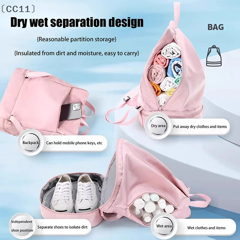 CC11Wet Dry Separation Fitness Bag Swimming Waterproof Travel Sport