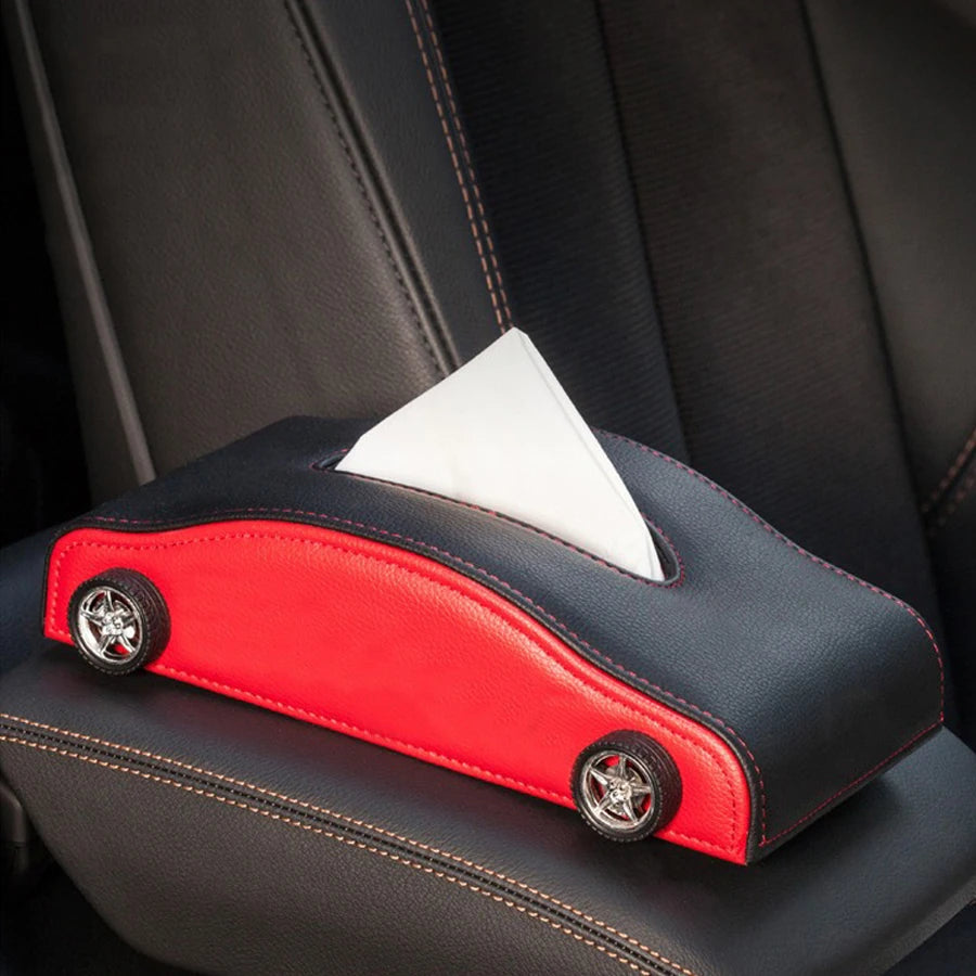 High-end Fashion Pu Leather Car Tissue Box Holder Business Armrest box Tissue Box Cover car Tissue Holder with Magnetic Bottom Vue