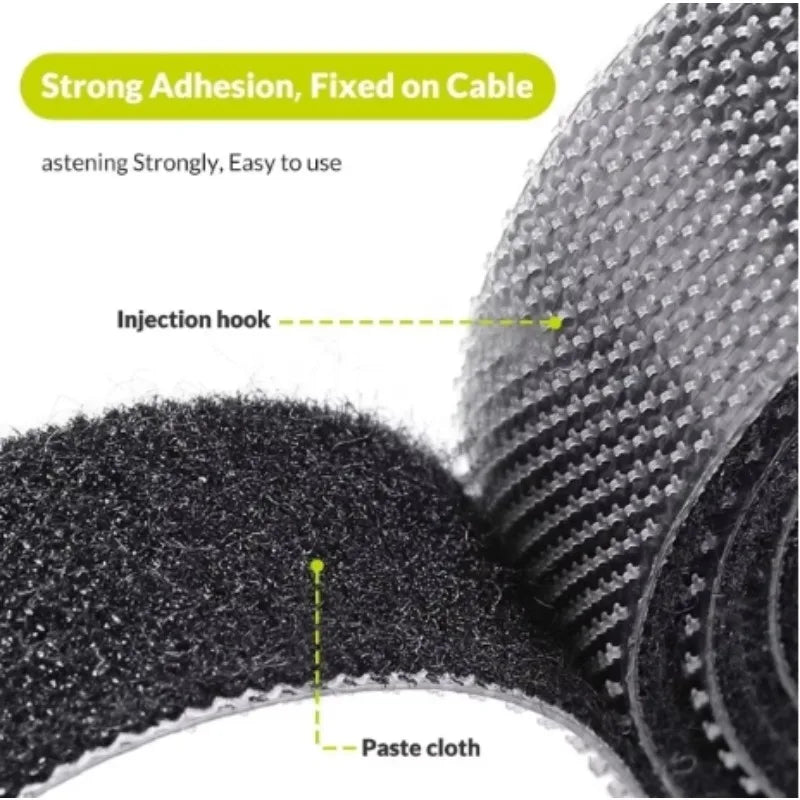 Reusable Fastening Tape Cable Ties, Multi-Purpose Cord Organizer, Computer And TV Wire Storage, Data Cable Management Tie Vue