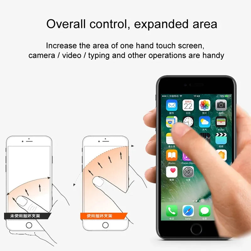 Mini 360 Degree Finger Ring Holder Metal Phone Stand Mount Smartphone Holder for Xiaomi Huawei iPhone Sangsung Mobile Phone Vue