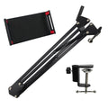 360° Adjustable Tablet Phone Stand Rotatable Long Arm Metal Holder For iPad for 4 to 11 inch Xiaomi iPhone Huawei Samsung Mobile Vue black