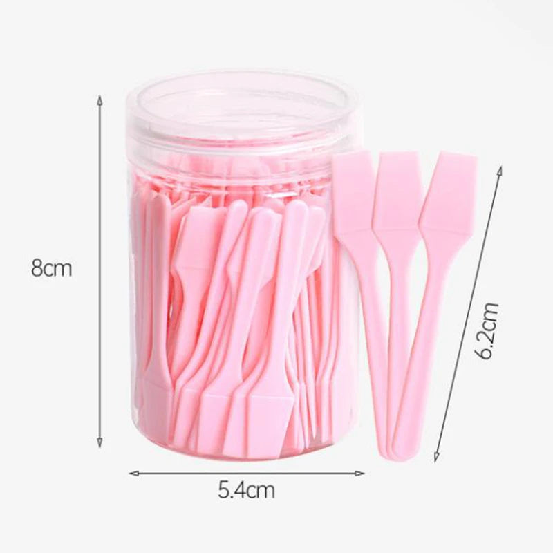 100 Pcs/Jar Mini Cosmetic Spatula Scoop Face Cream Makeup Mask Mixed Spoon Beauty DIY Tools Eye Facial Makeup Applicator Sticks Vue