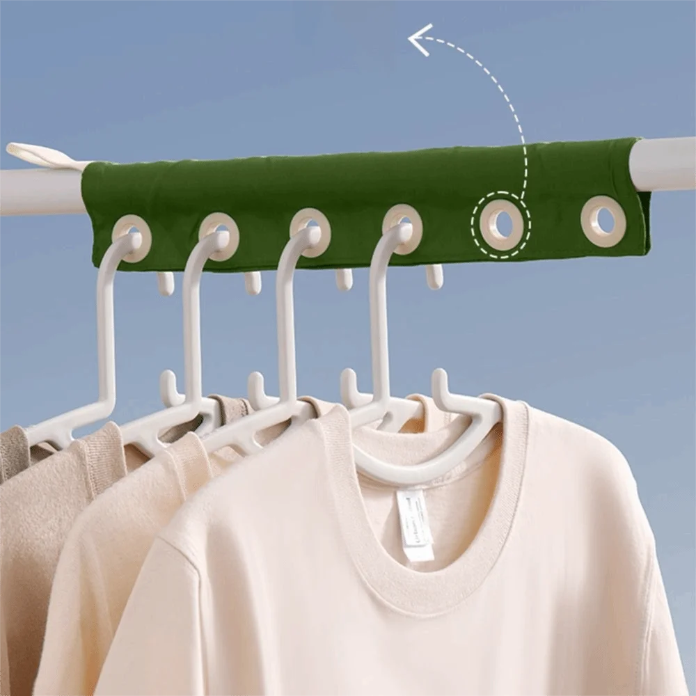 Removable Windproof Hanger 6 Holes 6 Clips Travel Clothes Drying Rack Multifunctional Foldable Fabric Clothing Clip Travel Use Vue