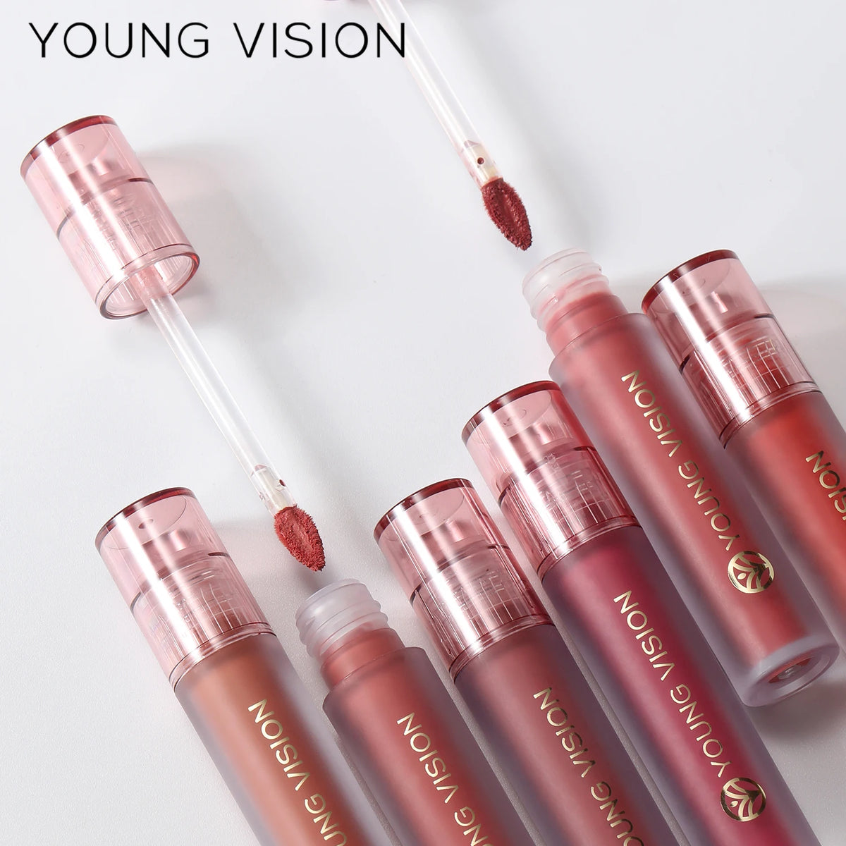 YOUNG VISION 6-Color Matte Velvet Lip Gloss Silky Smooth, Long-Lasting Color Seductive Feminine Lip Makeup Vue