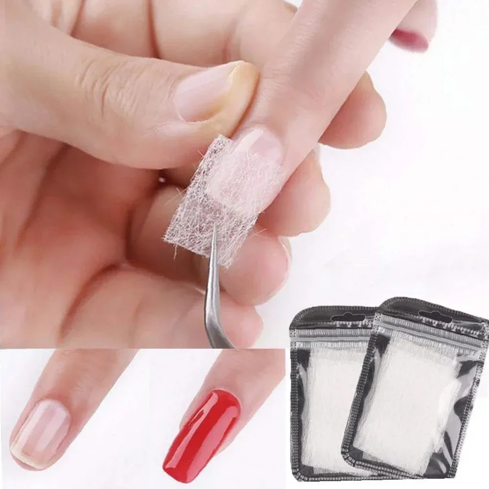 10/20/50Pcs Fiberglass Non-woven Manicure Building Silks Nail Extension Silk Form Wrap UV Gel French Acrylic Tips Nails Art Tool Vue