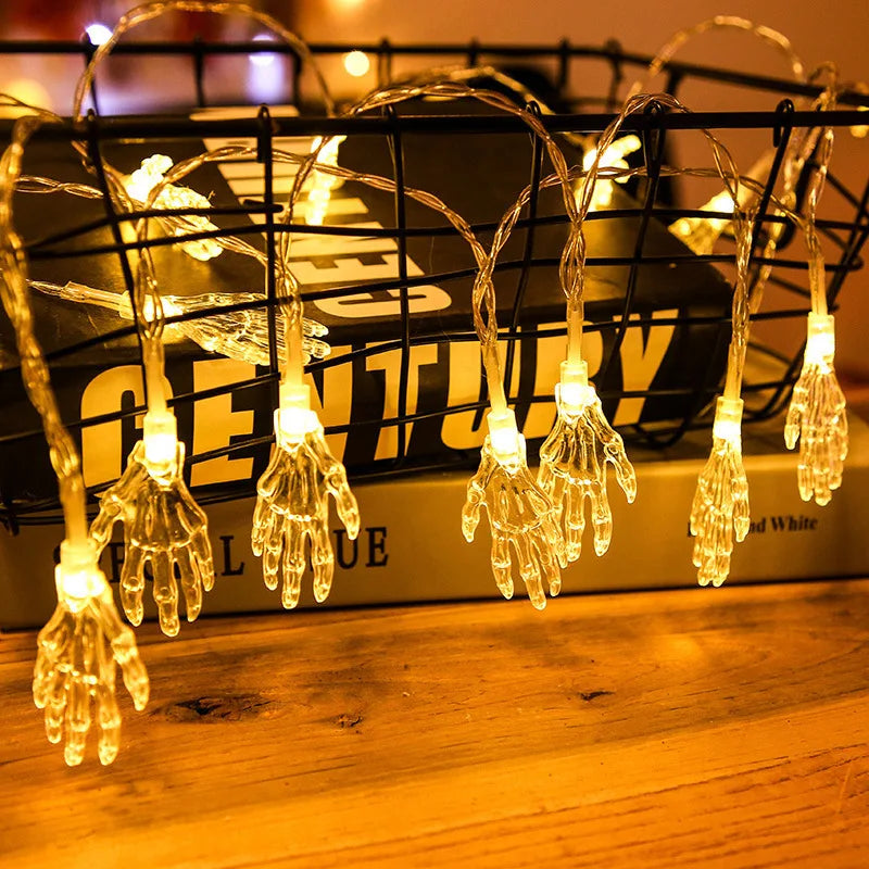 Halloween Ghost Hand String Lights Indoor LED Horror Decoration Room Lights Outdoor Battery USB Powered Lights L001 Vue