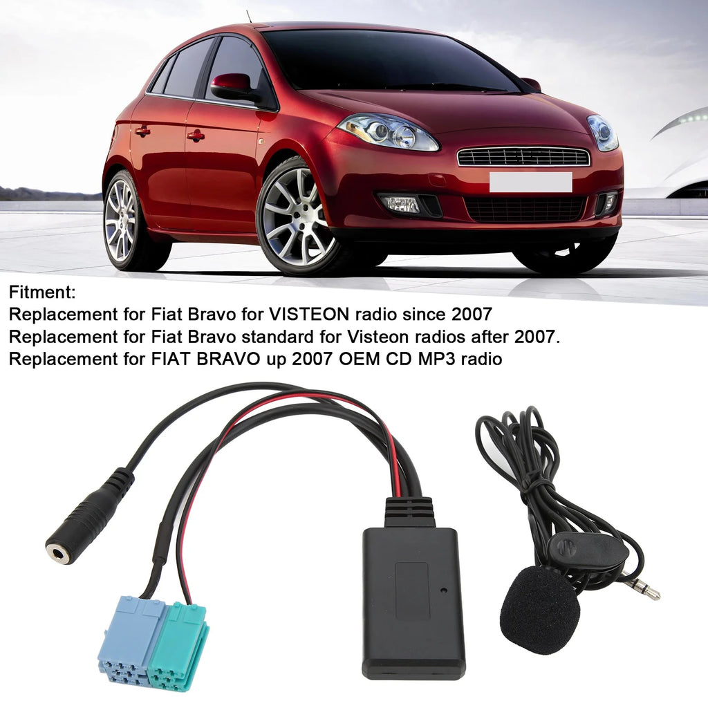 New 6+8 Pin Car Bluetooth Module AUX Adapter with Hands-Free Microphone Compatible with Post 2007 Radios Bravo Vue