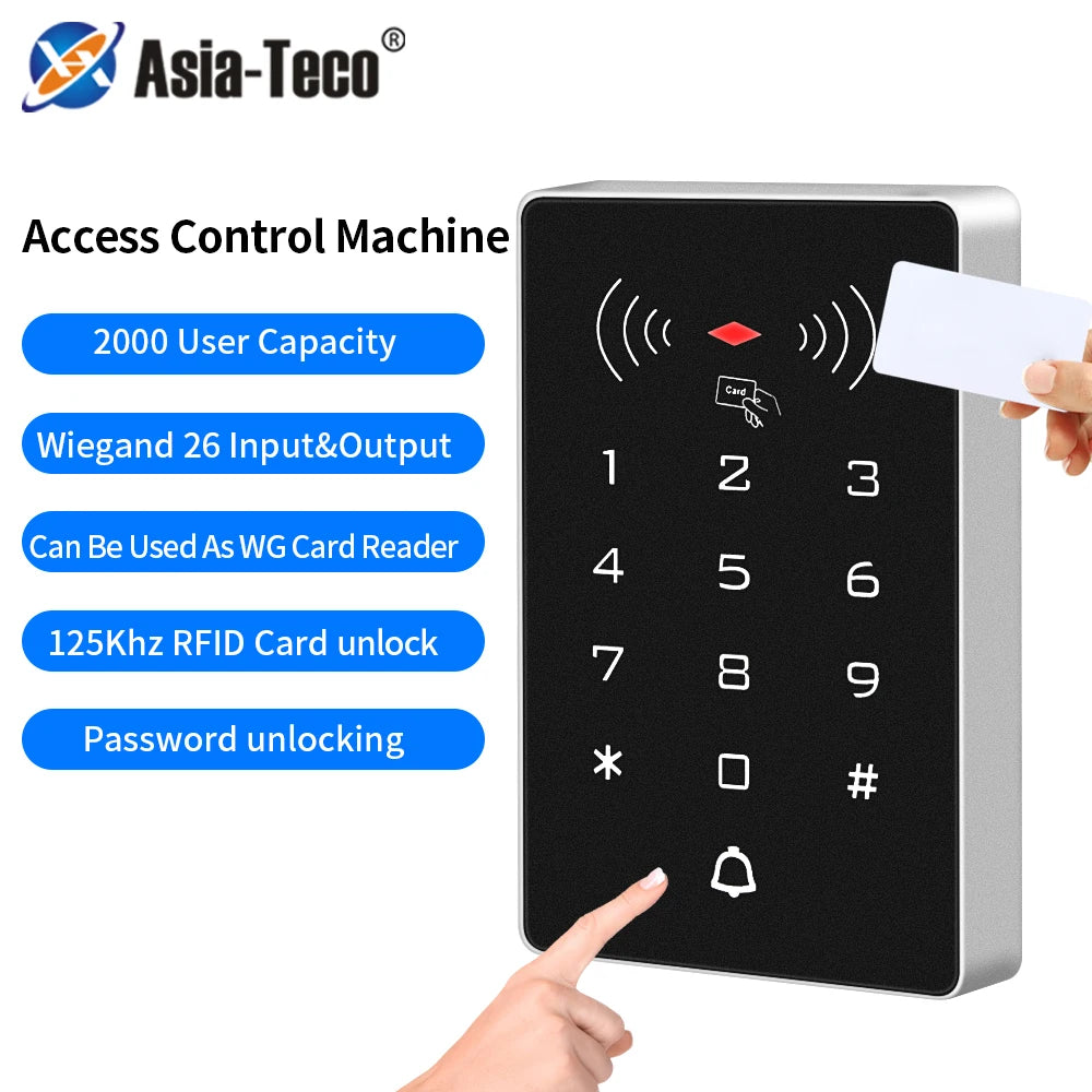 12V RFID Access Control Keypad 2000users Standalone Access Controller K8 digital panel WG26 Card Reader for Home Lock System Vue
