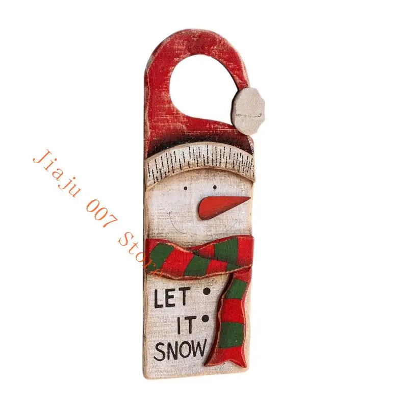Christmas Wooden Door Sign | Santa & Snowman | No-Residue Tape Christmas Door Sign Vue snowman China Mainland