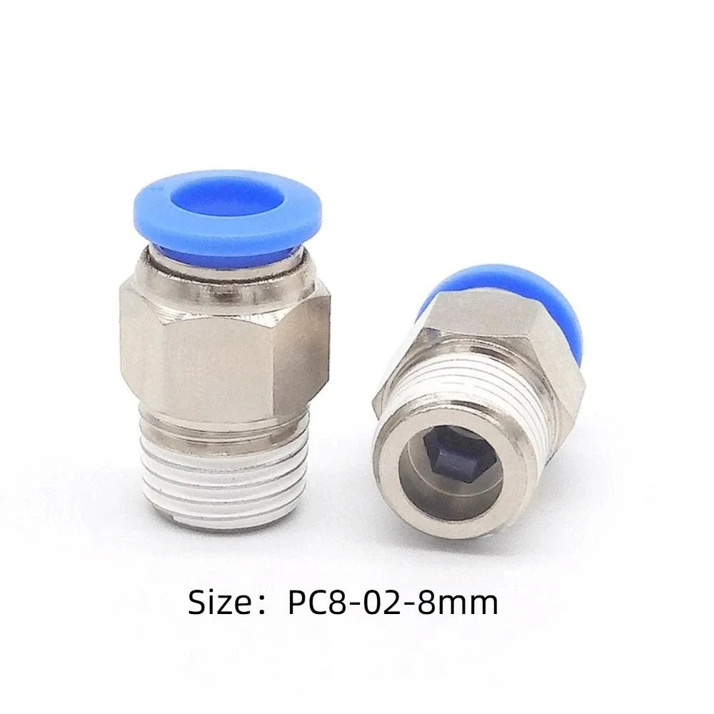 100pcs/bag Nickel Plated Iron Quick Connect Fitting Wear Resistance Rustproof Pneumatic Tube Connector Long Term Use Vue