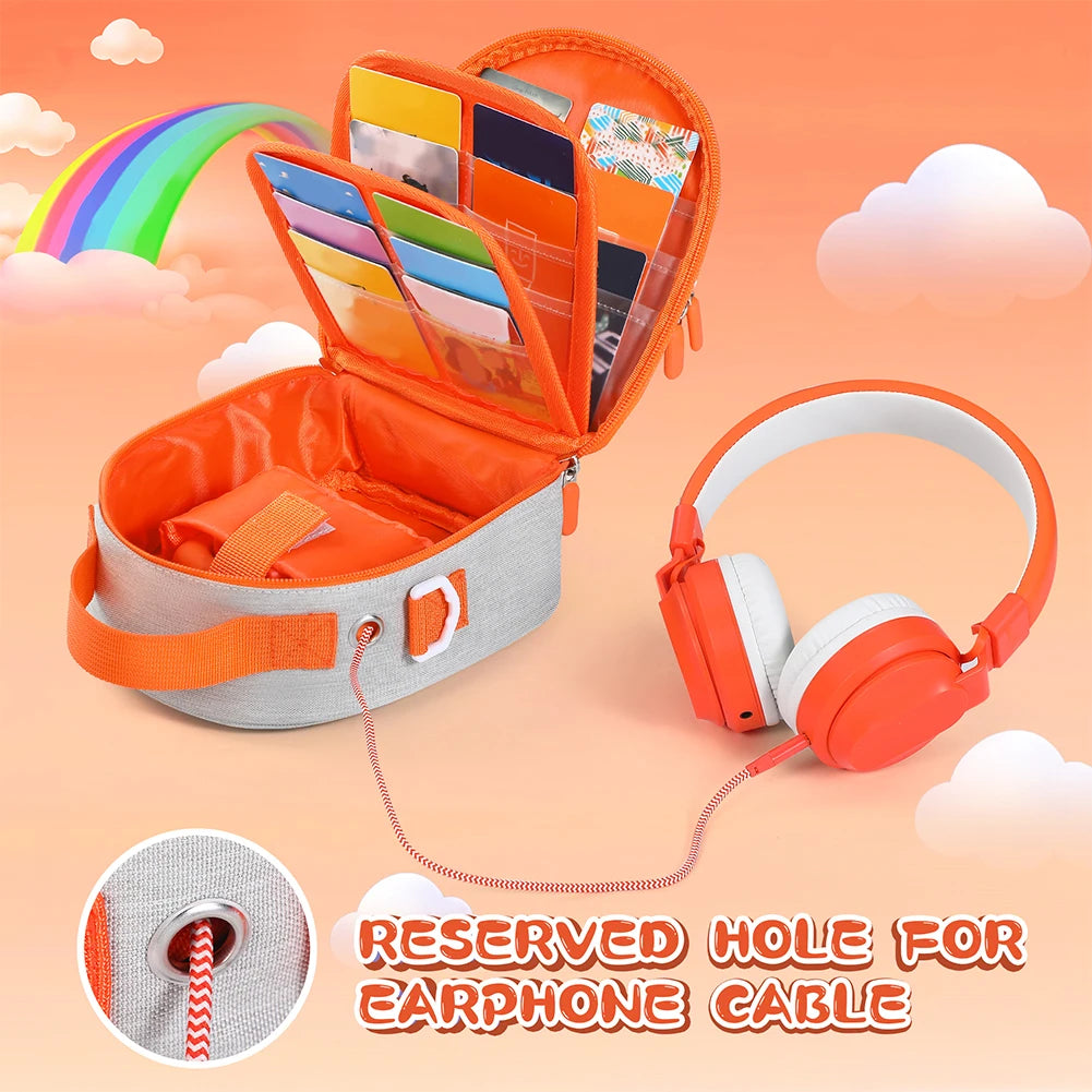 Carrying Case for Yoto Mini (2024 Edition) Travel Storage Bag Card Holder Hold Up To 30 Cards Organizer Bag with Shoulder Strap Vue