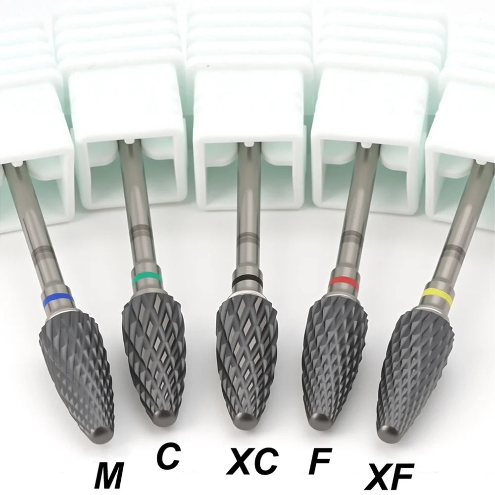 3/32 Safe Professional Black Ceramic Nail Drill Bits Nail Cleaning Polishing Head for Manicure Gel Polish Removal Vue
