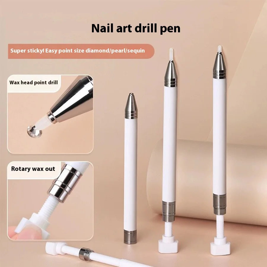 1 nail self-adhesive rhinestone pen, gemstone picker, nail art auxiliary tool, rotatable pen tip for waxing, crayon point brush Vue