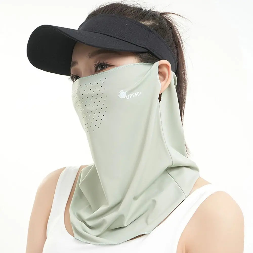 Durable UV Protection Sunscreen Face Veil Breathable Sunshade Ice Vue Light Green