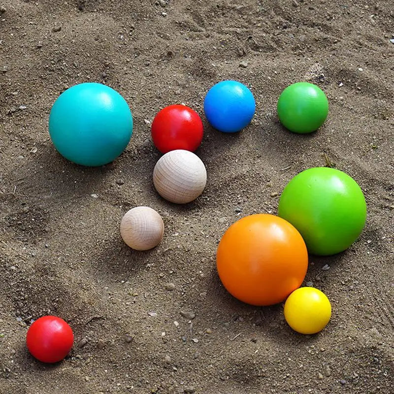 Wood Bocce Balls Sports Playground Grass Outdoor Backyard Gym Beach
