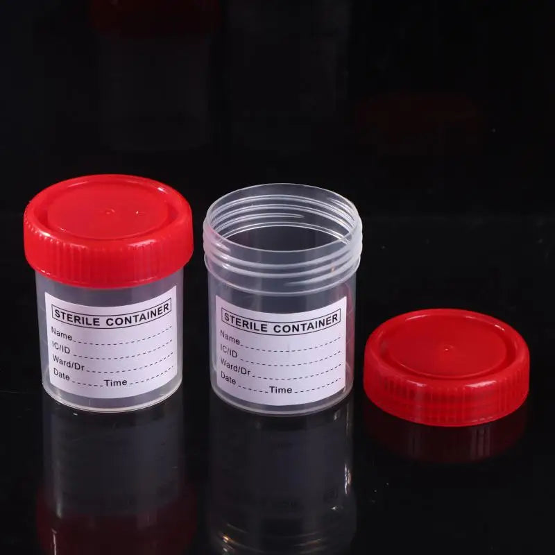 10PCS 60ML Plastic Cup Container Disposable Urine Collection Sample Cup Specimen Bottle Container With Tags Vue