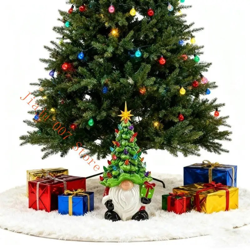 Lighted Ceramic Christmas Gnome Tree – Tabletop Holiday Decor Christmas Tabletop Decor Vue China Mainland
